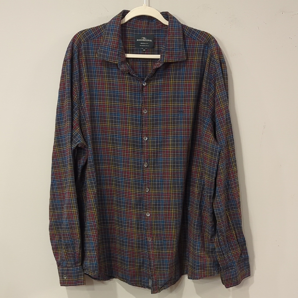 Rodd & Gunn Button Down Shirt Plaid size 2XL 100% Cotton‎